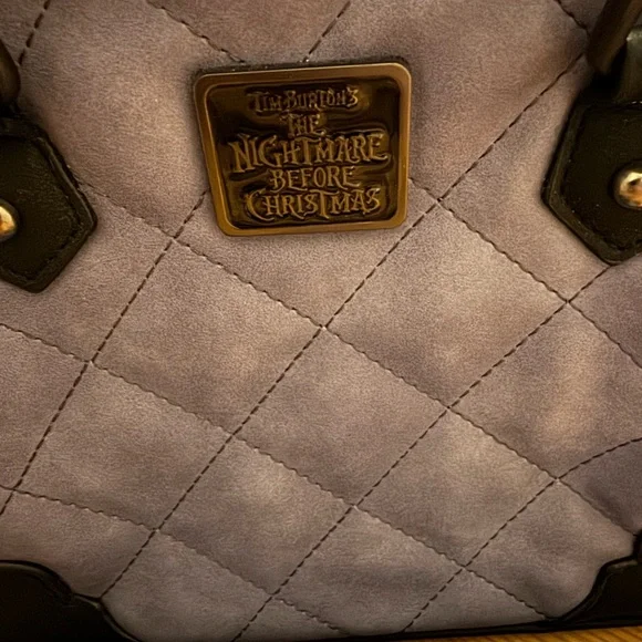 Nightmare Before Christmas Purple and Black Quilted Handbag and Wallet Set - Picture 2 of 8